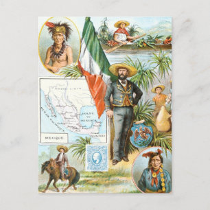 Carte Postale Dessin vintage : Mexique