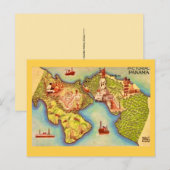 Carte postale dessinée du Panama (Devant / Derrière)