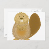 Carte Postale Dessins adorables pour animaux : Beaver (Devant / Derrière)