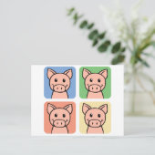 Carte Postale Dessins animés clip art cochons rigolards ! (Debout devant)