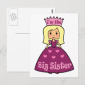 Carte Postale Dessins animés clip art princesse grande sœur cœur (Devant / Derrière)