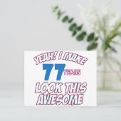 CARTE POSTALE DESSINS D'ANNIVERSAIRE DE 77 ANS (Debout devant)