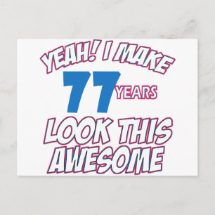CARTE POSTALE DESSINS D'ANNIVERSAIRE DE 77 ANS