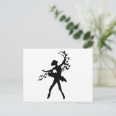 Carte Postale Dessins de ballerine avec papillons (Debout devant)