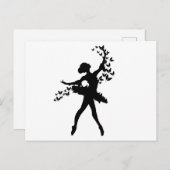 Carte Postale Dessins de ballerine avec papillons (Devant / Derrière)