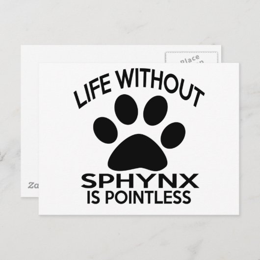 CARTE POSTALE DESSINS SPHYNX (Devant / Derrière)