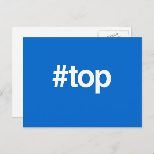 CARTE POSTALE DESSUS DE HASHTAG (Devant / Derrière)