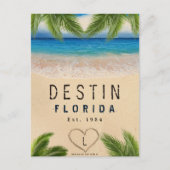Carte Postale Destin Beach Floride Sable Tropical Palm Feuilles (Devant)