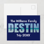 Carte Postale Destin Beach voyage personnalisé Cool Océan (Devant / Derrière)