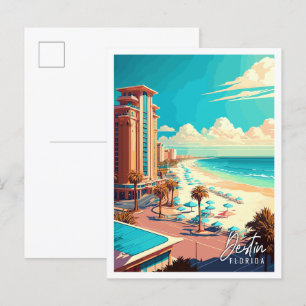 Carte Postale Destin Florida USA illustration de voyage vintage