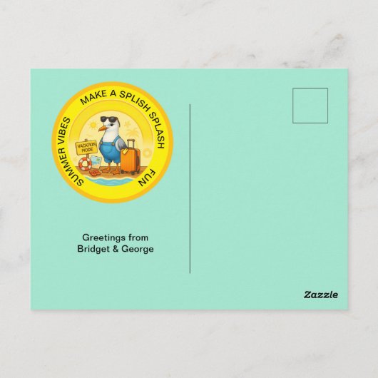 Carte Postale destination ensoleillée mer plage accueil (Dos)