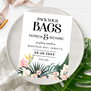 Carte Postale Destination Mariage Tropical Enregistrer La Date