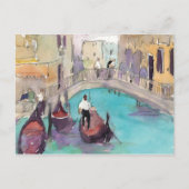 Carte Postale Destinations | Aquarelle Venise Gondola Ride (Devant)