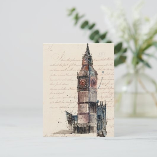 Carte Postale Destinations | Lettres Anciennes de Big Ben (Debout devant)