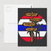 Carte Postale Destinations Thaïlande - Bangkok Chiang Mai Phuket (Devant / Derrière)