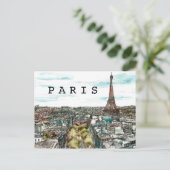 Carte Postale Destinations | Tour Eiffel Vintage à Paris (Debout devant)