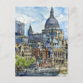 Carte Postale Destinations | Watercolor River Thames Waterfront (Devant)