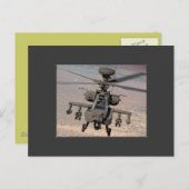 Carte Postale Destinée de l'hélicoptère Apache (Devant / Derrière)