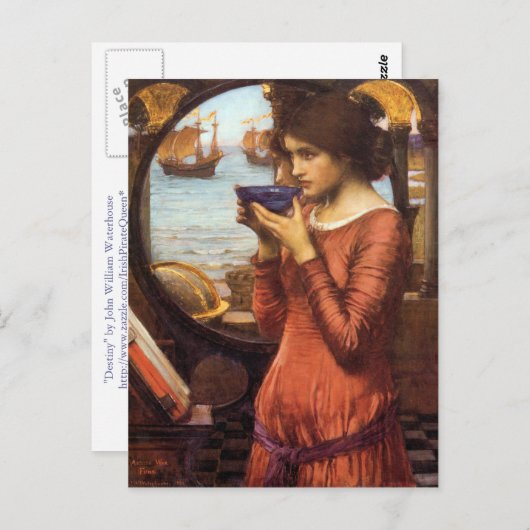 Carte Postale Destiny Pre-Raphaelite Par J W Water (Devant / Derrière)