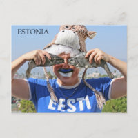 Carte postale d'Estonie au visage de poisson rigol