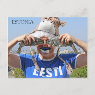 Carte postale d'Estonie au visage de poisson rigol