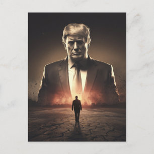 Carte Postale Destructeur Américain Trump dans un désert brûlé p