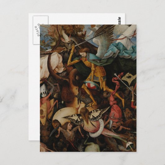 Carte Postale Détail: Chute des anges rebelles par Pieter Bruege (Devant / Derrière)