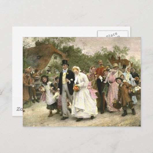 Carte Postale Détail de A Village Mariage par Luke Fildes (Devant / Derrière)