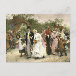 Carte Postale Détail de A Village Mariage par Luke Fildes