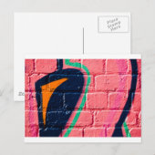 Carte Postale Détail de graffiti Abstrait sur le mur texturé (Devant / Derrière)