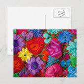 Carte Postale Détail de la broderie traditionnelle textile flora (Devant / Derrière)