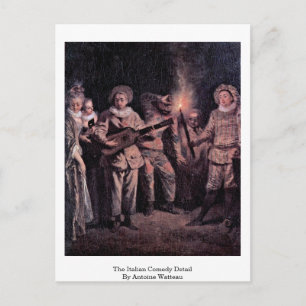 Carte Postale Détail De La Comédie Italienne Par Antoine Watteau