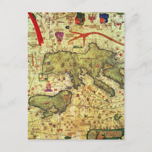 Carte Postale Détail de l'Afrique du Nord et de l'Europe