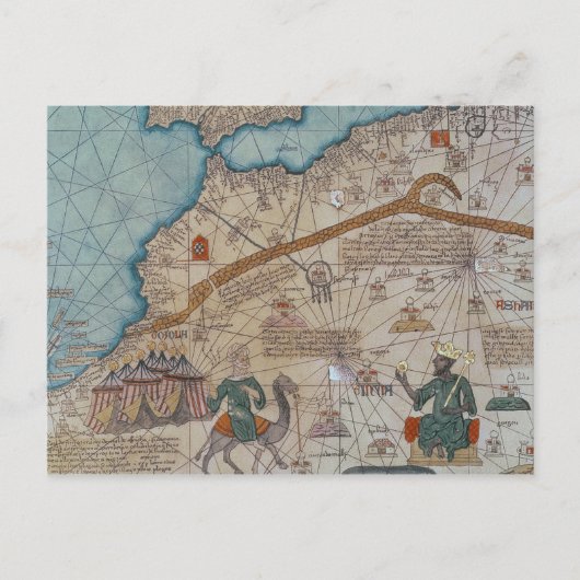 Carte Postale Détail de l'Atlas Catalan, 1375 (Devant)