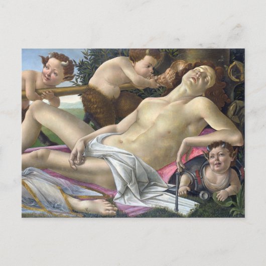 Carte Postale Détail de Mars, Vénus et Mars par Botticelli (Devant)