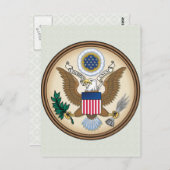 Carte Postale Détail des armoiries des États-Unis (Devant / Derrière)