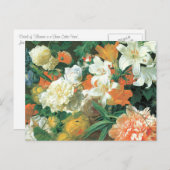 Carte Postale Détail des fleurs dans un vase Terra Cotta (Devant / Derrière)