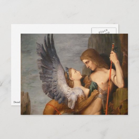 Carte Postale Détail d'Oedipus et du Sphinx par Gustave Moreau (Devant / Derrière)