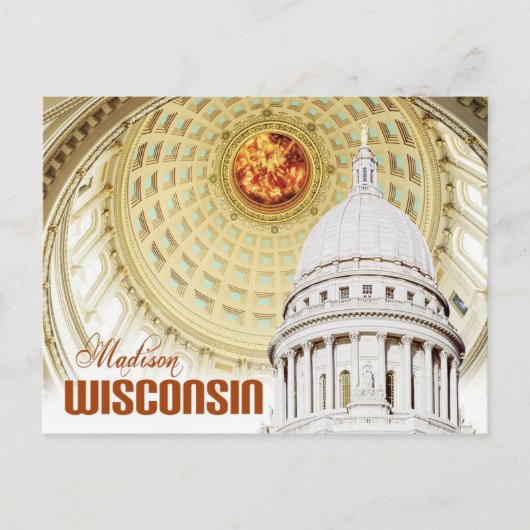 Carte Postale Détail du dôme du Wisconsin State Capitol (Devant)