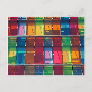 Carte Postale Détail d'un bâtiment commercial multicolore