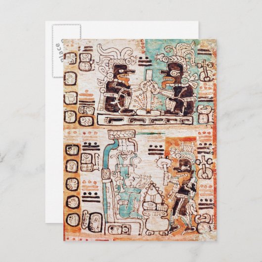 Carte Postale Détail d'un codex maya (Devant / Derrière)