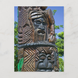 Carte Postale Détail d'un totem kanak, Nouméa, Nouvelle 2