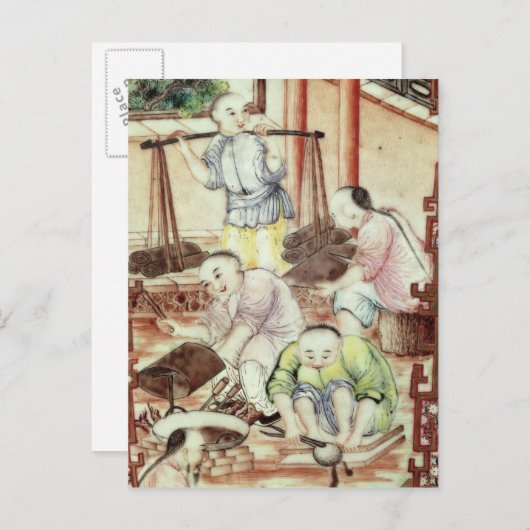 Carte Postale Détail d'un vase représentant des artisans (Devant / Derrière)