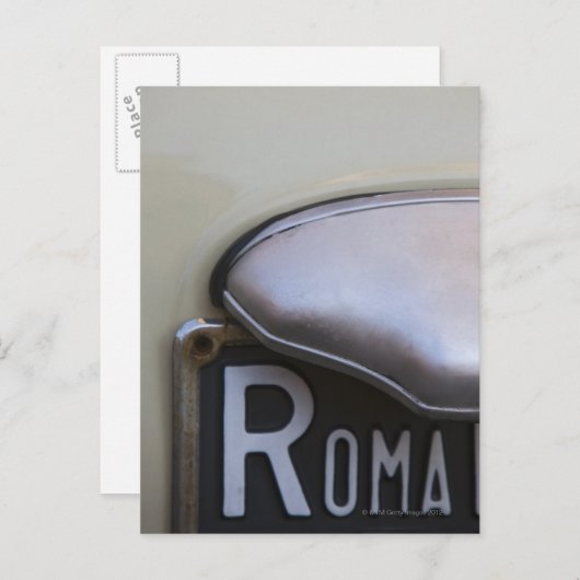 Carte Postale détail d'une plaque d'immatriculation rom sur un p (Devant / Derrière)