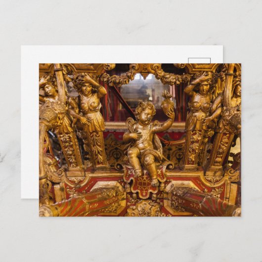 Carte Postale Détail d'une voiture du 18e siècle. Museu dos Coch (Devant / Derrière)