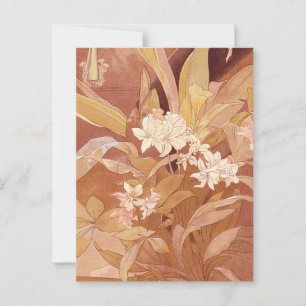 Carte Postale Détail floral Art nouveau d'Alphonse Mucha