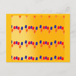 Carte postale d'été au motif coloré de sucettes gl