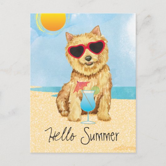 Carte postale d'été du Terrier de Norwich (Devant)