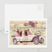 Carte Postale Détecteurs de biplane vintage (Devant / Derrière)