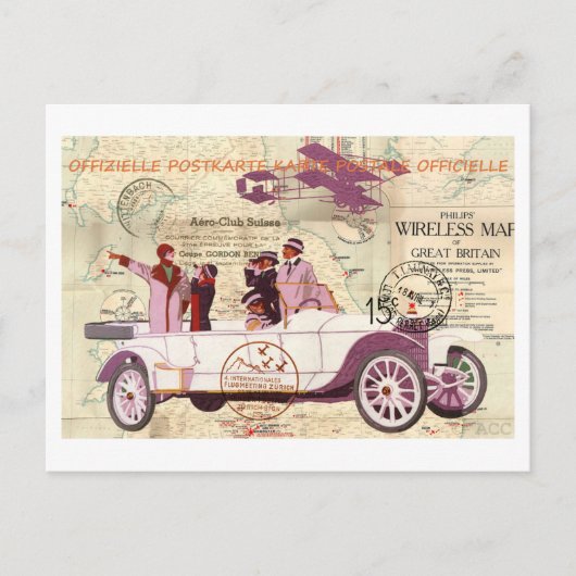 Carte Postale Détecteurs de biplane vintage (Devant)